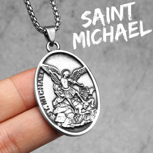 Arch Angel St.Michael Cross Wing Stainless Steel Men Necklaces Pendant Chain Amulet For Women Fashion Jewelry Gift Wholesale
