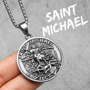 Arch Angel St.Michael Cross Wing Stainless Steel Men Necklaces Pendant Chain Amulet For Women Fashion Jewelry Gift Wholesale