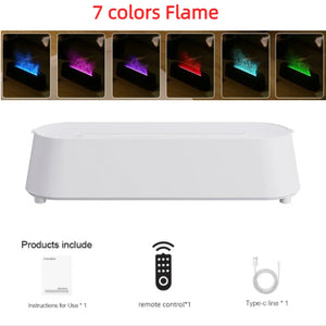 New Flame Ultrasonic Air Diffuser with Remote Control Cool Mist Maker 3D Simulation Air Humidifiers Aroma Essential Oil Diffuser