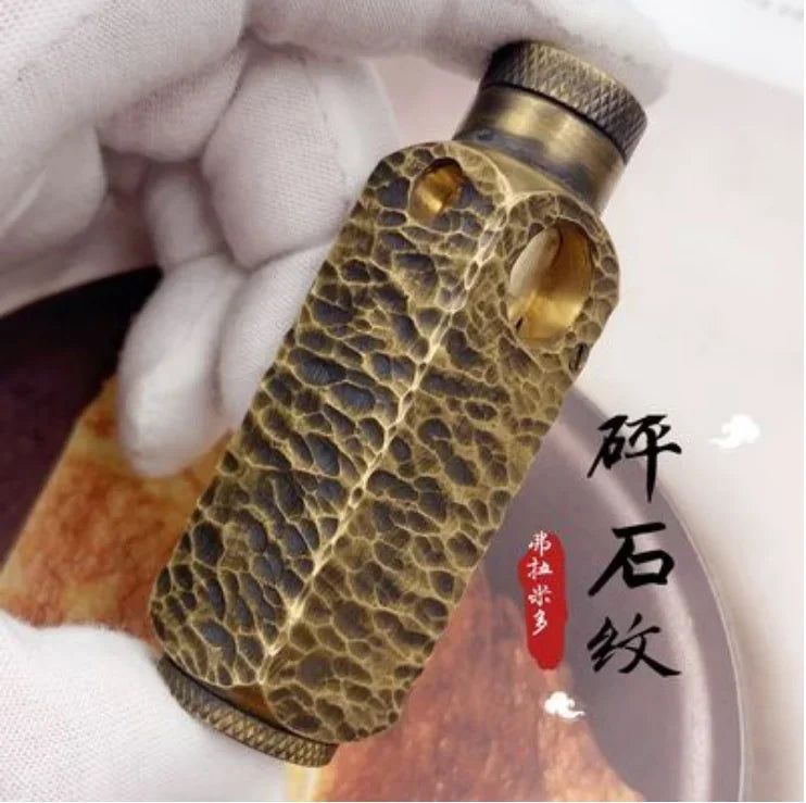 Hand-Made Brass Carved Trench  Lighter Flamidor Heavy Vintage  lighters Men's Smoking Gifts Collection