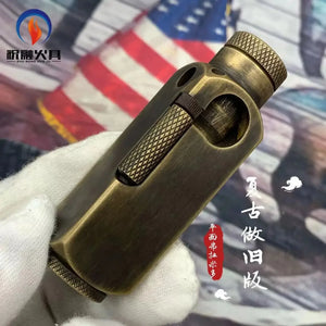 Hand-Made Brass Carved Trench  Lighter Flamidor Heavy Vintage  lighters Men's Smoking Gifts Collection