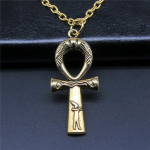 Simple Classic Fashion Cross Egyptian Ankh Life Symbol Pendant Short Long Chain Necklaces Jewelry For Women Men