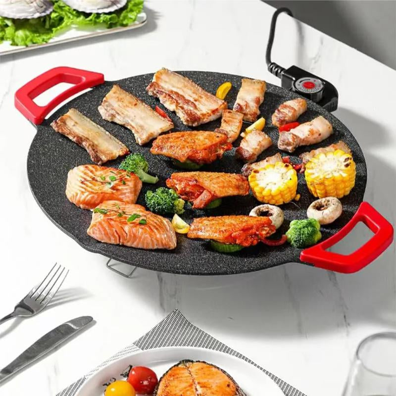 AORAN KITCHEN 1500W Portable Electric Korean BBQ Grill Indoor Smokeless Non-Stick Grill Pan Adjustable Temperature Control Universal Fry Griddle for Home Cooking